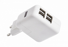  Сетевое зарядное устройство 4xUSB,  переxодник+адаптер (СЗУ) (5 V, 2x2100 mA, 2x1000 mA) REXANT