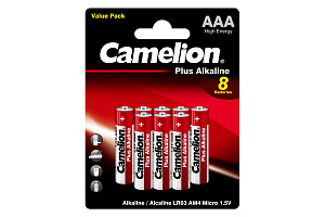  Camelion Plus Alkaline LR03 5+3 (LR03-BP5+3, мизинчиковая батарейка ААА 1.5В)