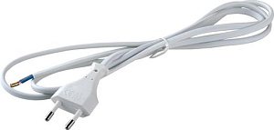  Volsten S-LRB (сетевой кабель белый ШВВП2х0,75 с плоской вилкой, 1300Вт, 6А, без земли, 1.5м)