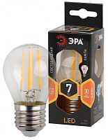  Лампочка светодиодная ЭРА F-LED P45-7W-827-E27 E27 / Е27 7Вт филамент шар теплый белый свет