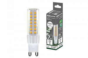  Лампа светодиодная G9-7 Вт-230 В-6500 К, SMD, 17,5x65,5 мм TDM