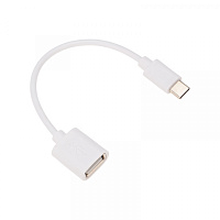  Кабель USB OTG, шт. Type-C – гн. USB-А, 2,4A, 0,15м, ПВХ, белый REXANT