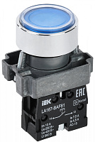  Кнопка управления LA167-BAF61 d=22мм 1NO синяя IEK