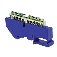  Шина "0" N (6x9мм) 10 отв. цинк синий изолятор на DIN-рейку EKF PROxima