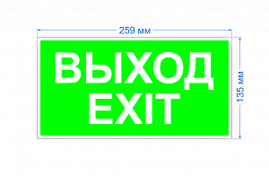  Пиктограмма ЭРА INFO-SSA-116 бэклит 259x128мм  Выход-EXIT  SSA-103