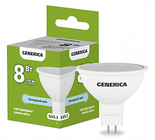  Лампа светодиодная MR16 софит 8Вт 230В 6500К GU5.3 GENERICA