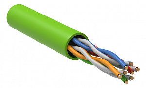  ITK Витая пара U/UTP кат.5E 4x2х24AWG solid LSLTx нг(А)-LSLTx зеленый (305м)