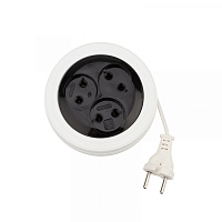 Удлинитель-рулетка STANDARD 3 гнезда, 3м, 2х0,75мм², б/з, белый PROconnect