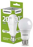  Лампа светодиодная A60 груша 20Вт 230В 4000К E27 GENERICA