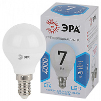  Лампочка светодиодная ЭРА STD LED P45-7W-840-E14 E14 / Е14 7Вт шар нейтральный белый свет