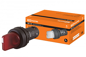  Перекл. 2 полож. SB7-CK2462 с фиксацией, 1НЗ, d22 мм, 220 В LED, красный, IP40 TDM