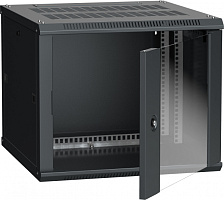  ITK Шкаф LINEA W 6U 600х600мм дверь стекло черный RAL9005