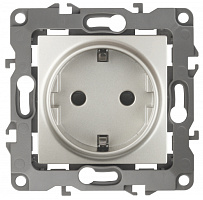  12-2102-15 ЭРА Розетка 2P+E Schuko со шторками, 16A-250В, IP20, Эра12, перламутр (10/100/2500)