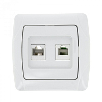  Розетка RJ-45+Phone бел. Мадрид EKF PROxima