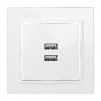  Минск Розетка USB 2-местная СП 2,1А белая EKF