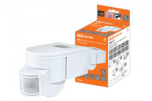 Датчик движения стена ДДС-04 1100Вт, 5-900с, 12м, 5+Лк, 180гр, IP44, TDM