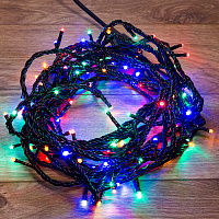  Гирлянда Нить управляемая 20м 200 LED МУЛЬТИКОЛОР (RGYB) черный ПВХ IP65 свечение с динамикой 230В нужен контроллер 217-204 NEON-NIGHT