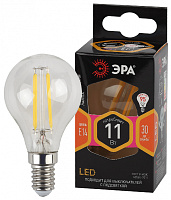  Лампочка светодиодная ЭРА F-LED P45-11W-827-E14 Е14 / Е14 11Вт филамент шар теплый белый свет
