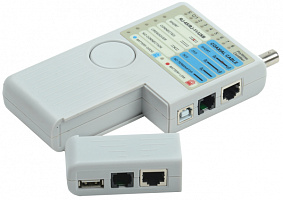  ITK Тестер для витой пары 4в1 RJ45/RJ11/BNC/USB с элементом питания