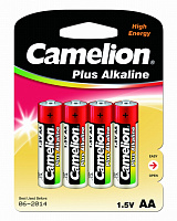  Camelion Plus Alkaline LR6 BL-4 (LR6-BP4, пальчиковая батарейка АА 1.5В)