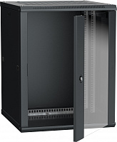  ITK Шкаф LINEA W 18U 600х600мм дверь стекло черный RAL9005