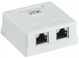  ITK Настенная информационная розетка RJ45 кат.5e FTP 2-порта