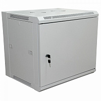  Шкаф настенный 19" 6U 600×450×370мм (ШxГxВ) - передняя дверь металл, боковые стенки съемные (разобранный), RAL 7035 REXANT PRO