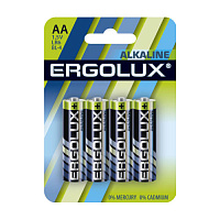  Ergolux Alkaline LR6 BL-4 (LR6 BL-4, пальчиковая батарейка АА 1.5В)