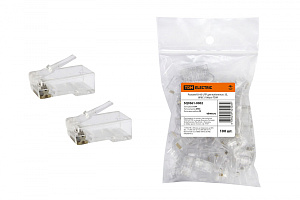  Разъем RJ-45 UTP для кабеля кат. 5Е, 8P8C (100шт) TDM