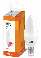  Лампа светодиодная C35 свеча 9Вт 230В 3000К E14 IEK