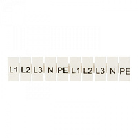  Маркеры для UT/ST/Push-in 6 с символами "L1, L2, L3, N, PE" (100 шт.) EKF