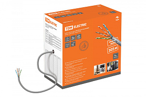  Кабель витая пара U/UTP Cat 6 4х2х23AWG (305м)  solid, ПВХ, серый TDM