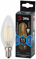  Лампочка светодиодная ЭРА F-LED B35-11W-840-E14 Е14 / Е14 11Вт филамент свеча нейтральный белый свет