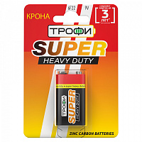  Батарейки Трофи 6F22-1BL SUPER HEAVY DUTY Zinc (12/96/6912)