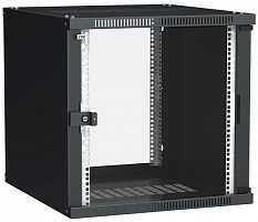  ITK Шкаф настенный LINEA WE 12U 600х450мм дверь стекло черный
