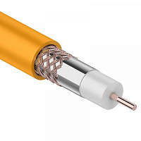  Кабель коаксиальный RG-6U нг(А)-HF, Cu/Al/Cu, 64%, 75Ом, 100м, INDOOR, оранжевый REXANT