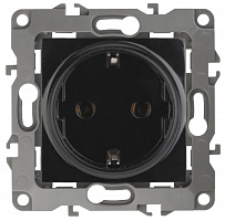  12-2101-06 ЭРА Розетка 2P+E Schuko, 16A-250В, IP20, Эра12, чёрный (10/100/2800)