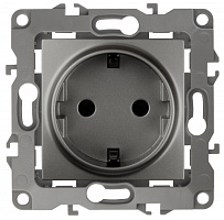  12-2101-12 ЭРА Розетка 2P+E Schuko, 16A-250В, IP20, Эра12, графит (10/100/2500)