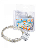 Гирлянда светодиодная "Роса100" 100LED, 10м, 3000К, 3хАА, TDM
