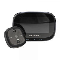  Видеоглазок дверной REXANT (DV-115) с цветным LCD-дисплеем 4.3" с функцией записи фото/видео по движению, встроенный звонок, ночной режим работы