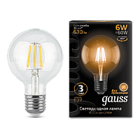  Лампа Gauss Filament G95 6W 630lm 2700К Е27 LED 1/20