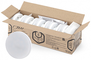  Лампочка светодиодная ЭРА RED LINE ECO LED GX-6W-827-GX53 (10-PACK) GX53 6Вт таблетка теплый белый свет