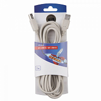  Кабель USB-А– USB-B, 2,4А, 3м, ПВХ, серый REXANT