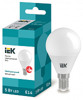  Лампа светодиодная G45 шар 5Вт 230В 4000К E14 IEK