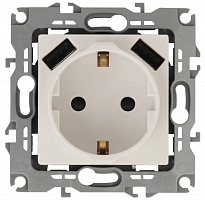  12-4109-02 ЭРА Розетка 2P+E 16A-250В, штор. с 2xUSB 5В-3А, Эра12, слоновая кость (10/100/2000)