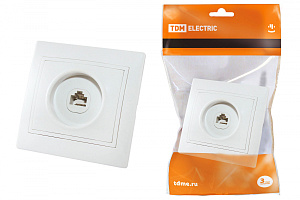  Розетка компьютерная RJ45  белая "Таймыр" TDM
