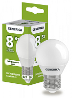  Лампа светодиодная G45 шар 8Вт 230В 4000К E27 GENERICA