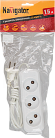  Удлинитель 3х1.5м без заземл. 6А IP20 71 448 NPE-S1-03-150-X-2х0.75 ШВВП 2х0.75 Navigator 71448