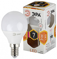  Лампочка светодиодная ЭРА STD LED P45-7W-827-E14 E14 / Е14 7Вт шар теплый белый свет