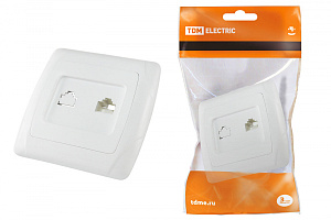  Розетка компьютерная RJ45  белая "Онега" TDM
